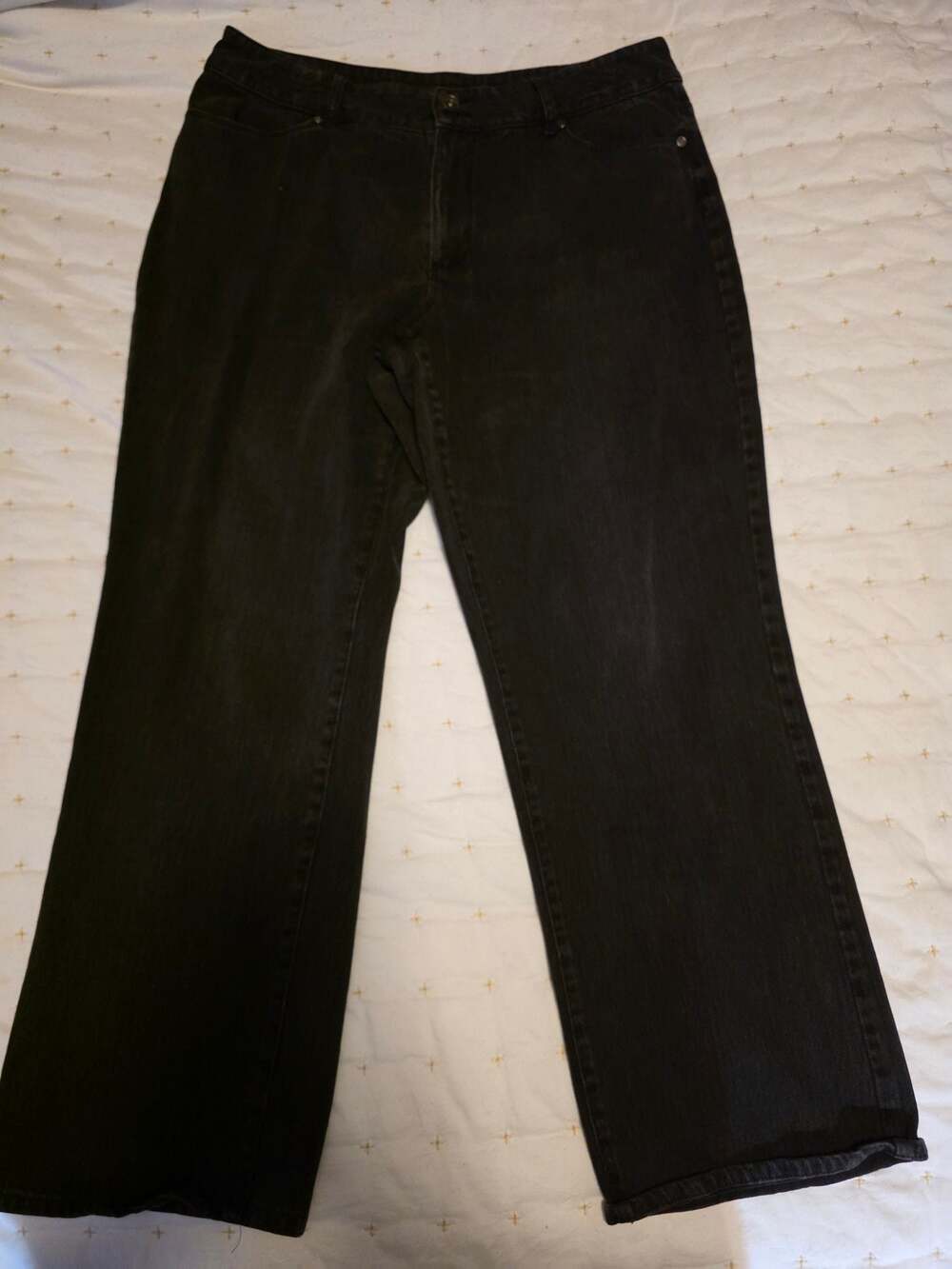 Chico's Women's Black Flex Waistband Straight Leg Pants Size 3P - Picture 7 of 7